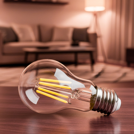 6x LED žiarovka E27 A60 3,8W 840lm = 60W 2700K teplé 360° vlákno CLASS A LUMILED