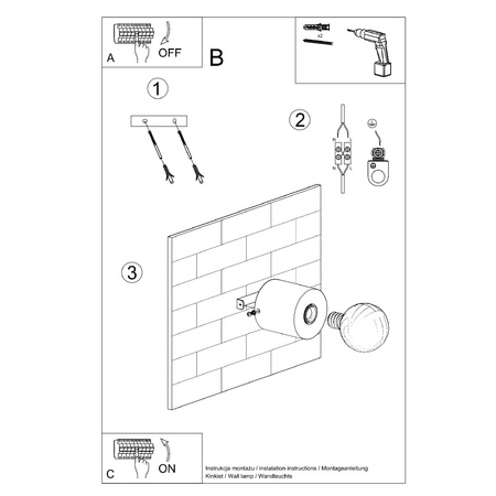 Nástenná zásuvka E27 Cylindrical Grey Industrial Salgado Sollux