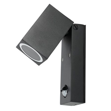 Vonkajšie nástenné svietidlo LED GU10 IP44 Black Sensor QUAZAR 15 LX KOBI