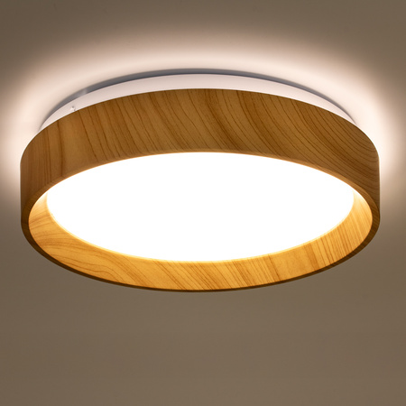 Plafond LED povrchové stropné svietidlo WOODY 24W 4000K Round IP44 32cm LUMILED