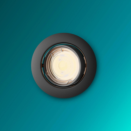 LED GU10 zapustená podhľadová montáž hliníková kruhová čierna Peridot Philips