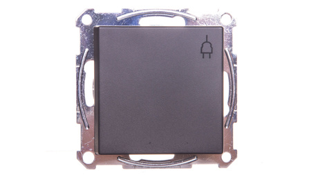 Merten System M Jednoduchá zásuvka Schuko 16A IP20 s klapkou antracit MTN2311-0414