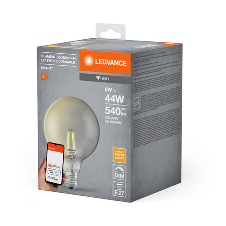 LED žiarovka E27 6W = 44W 540lm stmievateľná SMART+ WiFi Filament Globe Ledvance