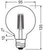 LED žiarovka G95 Sphere E27 3,8W = 60W 806lm 2700K teplá biela 300° Filament CLASSIC ENERGY EFFICIENCY Osram