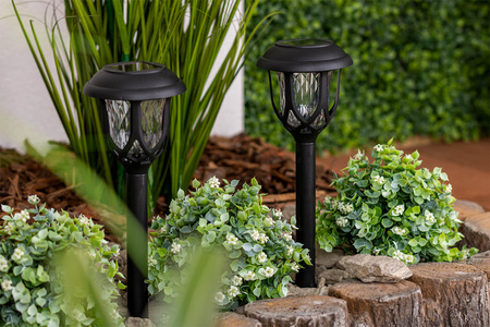 Solárne poháňaný záhradný LED stĺp 1W 5500-6000K studený so súmrakovým senzorom IP44 Black Masterled