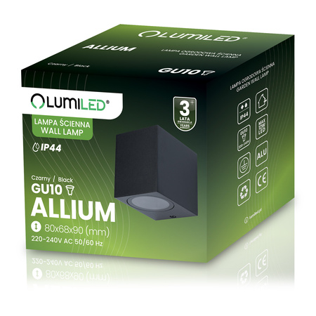 Záhradné nástenné svietidlo fasáda Vonkajšie svietidlo GU10 Black Square