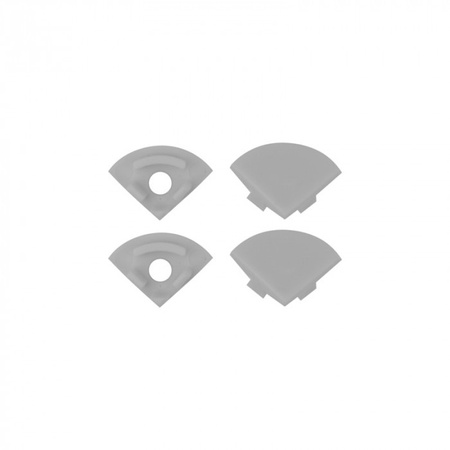 LED rohový hliníkový profil eloxovaný 2m s priehľadným difúzorom pre LED pásy + krytky RW Ecolight