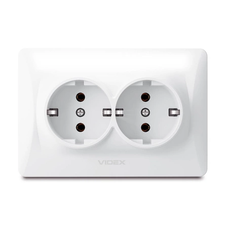 Kontakt 16A dvojzásuvka pod omietku Biela BINERA VIDEX