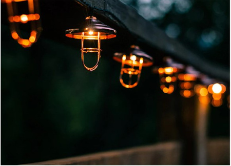 SOLAR GIRLAND 10x kovová lucerna 4,5 m záhradná dekoratívna dekoratívna 3000K teplo