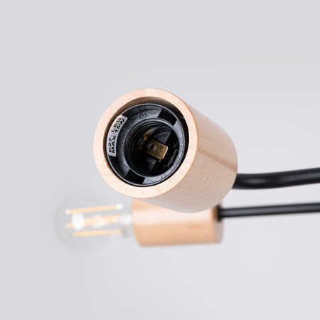 Luster Stropné svietidlo 4x E27 Prírodné drevo Čierna Timbo Peach Puff SL.1669 Sollux