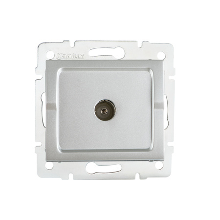 Zásuvka koaxiálnej televíznej antény štvorcová strieborná LOGI Kanlux