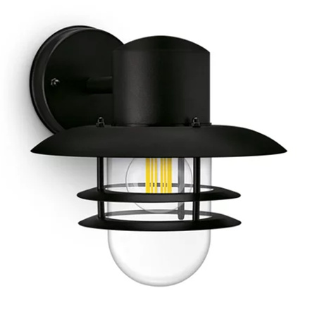 Záhradné nástenné svietidlo Vonkajšia lampa E27 Black Inyma Philips