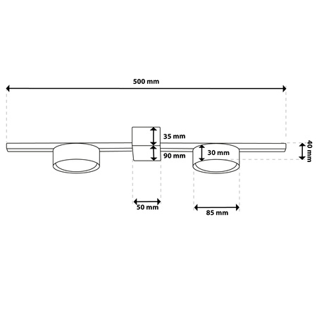 OVILO LED halogénové stropné svietidlo 2x GX53 Bodové nástenné svietidlo Reflektor LUMILED