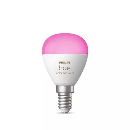 LED žiarovka E14 guľka P45 5,1W = 40W 470lm 2000-6500K CCT + RGB SMART Smart Bluetooth ZigBee White and Color Ambiance Philips HUE