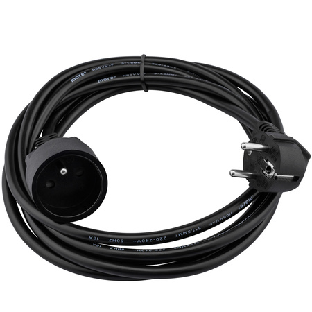 Sieťový predlžovací kábel zástrčka - zásuvka s uzemnením 3m 3x1,5mm 16A čierny ECOLIGHT