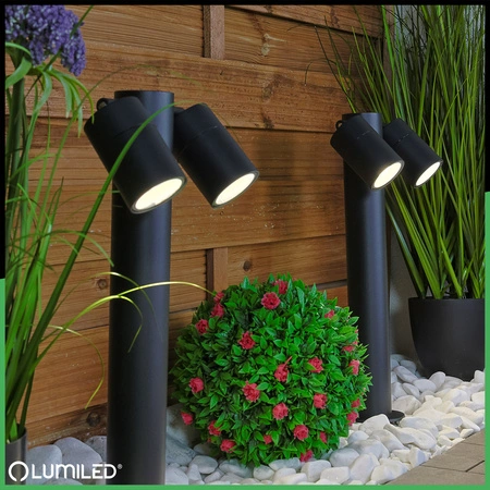 Záhradné svietidlo SQUARE Vonkajší reflektor stojaci 45 cm 2x GU10 ASTI LUMILED