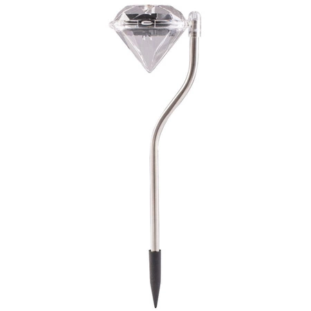 LED solárna záhradná lampa LED poháňaná vonkajšou dekoratívnou DIAMENT Chrome RGB