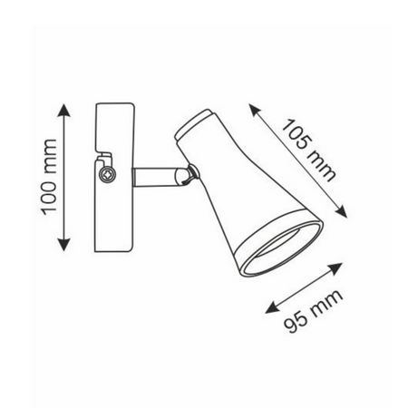 Nástenné svietidlo Moving 4,2W 425lm 3000K, teplá biela 120° Black BERG Sanico Goldlux