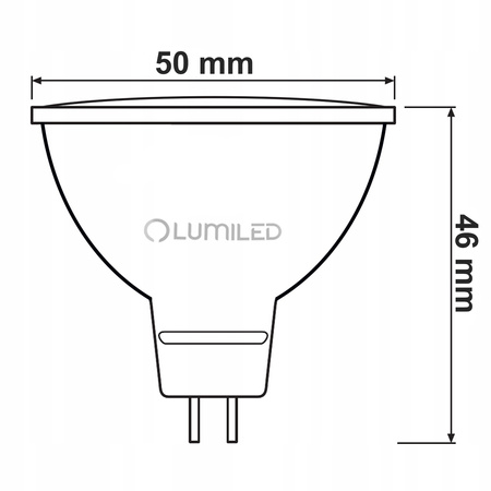 LED žiarovka GU5.3 reflektor MR16 8W = 80W 720lm 3000K teplá biela 120° LUMILED