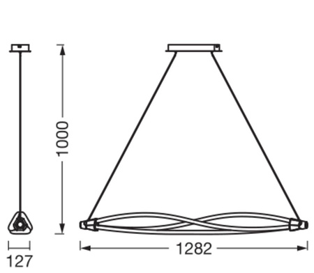 Dekoratívne LED stropné závesné svietidlo 22W 2400lm 3000K teplá biela stmievateľné previsy šedá dekor Ledvance