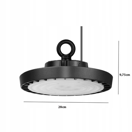 Priemyselné LED závesné svietidlo High Bay 150W 21000lm 5000K Stmievateľné IP65