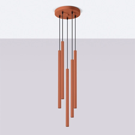 Tuba Spot 5x G9 Ochrová červená Pastelo Oceán zelená SL.1528 Sollux Závesné stropné svietidlo