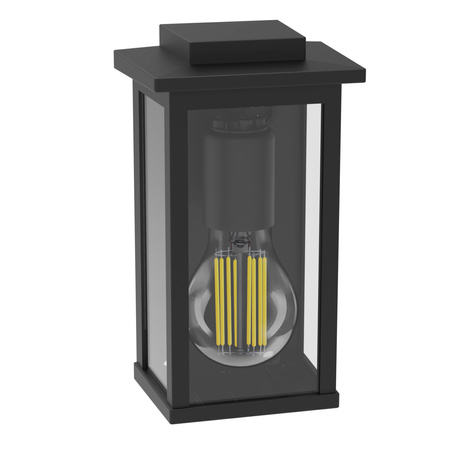 Záhradné nástenné svietidlo Vonkajšia lampa E27 Black Mirth Philips