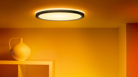 Plafond LED povrchová stropná lampa 22W 2600lm 2700-6500K RGB + TW 42,3cm čierna okrúhla Smart SMART WiFi Bluetooth App Superslim WiZ