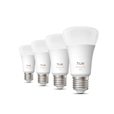 4x LED žiarovka E27 A60 6W = 60W 810lm 1800-20000K CCT + RGB SMART Smart Bluetooth ZigBee White and Color Ambiance Philips HUE