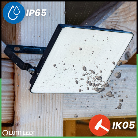 LED reflektor AZZLER 50W 6000lm 4000K IP65 Halogénová vonkajšia lampa čierna LUMILED