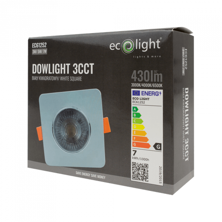 Zapustené LED svietidlo na zapustenie 3W / 5W / 7W CCT White Square DOWNLIGHT Ecolight