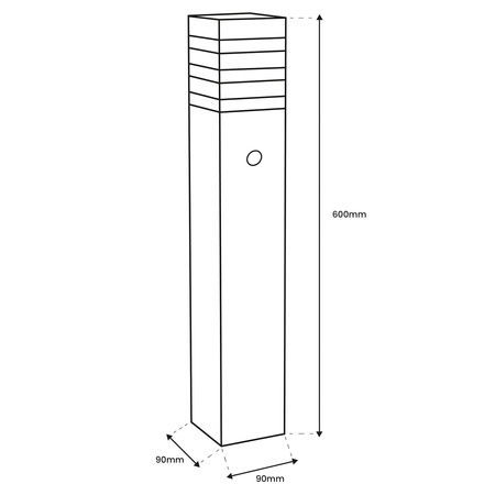 Záhradný stĺp Vonkajší stojaci E27 LED pohybový senzor TAXUS 2 60cm LUMILED