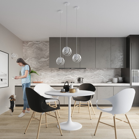 Stropné závesné svietidlo 3x E27 sférické biele Moderné svietidlá Sollux