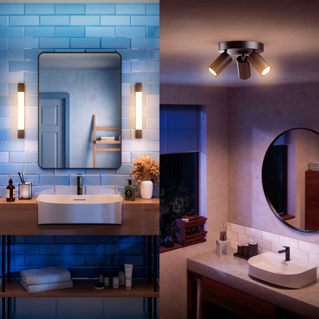 LED 10W 1500lm 2700K 62cm IP44 Čierna zrkadlová lampa Rover Philips