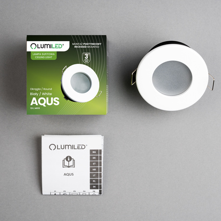 LED MR16 Kruhové biele svietidlo AQUS Lumiled Halogénové svietidlo na zapustenú montáž