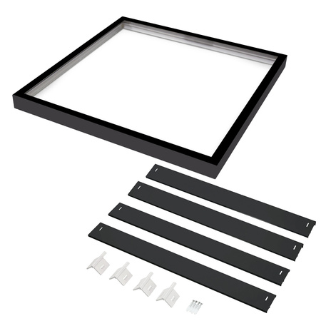 Rám na povrchovú montáž 63 mm pre LED panel 60x60 cm click Black Kobi