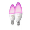 2x LED žiarovka E14 sviečka B39 5,3W = 40W 470lm 2000-6500K CCT + RGB SMART Smart Bluetooth ZigBee White and Color Ambiance Philips HUE