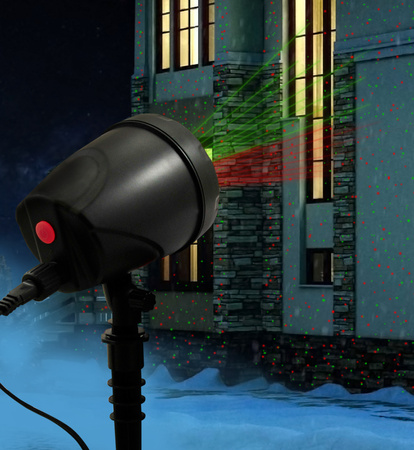 Kladivový vonkajší vianočný laserový projektor 5 funkcií IP44 + napájací zdroj Sanico Goldlux