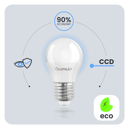 LED žiarovka E27 A60 8W = 60W 806lm 3000K teplá biela 260° LUMILED