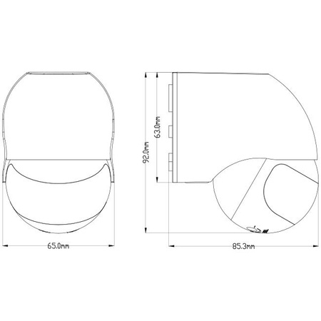 Vonkajší PIR senzor pohybu a súmraku nastaviteľný čierny IP44 180° Masterled