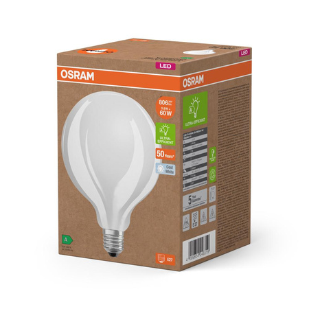 LED žiarovka G95 Sphere E27 3,8W = 60W 806lm 4000K neutrálna biela 300° vlákno CLASSIC ENERGY EFFICIENCY Osram