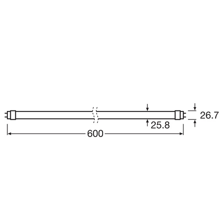 LED žiarivka G13 T8 6,6W = 18W 450lm 2500K, teplá biela 100° 60cm LED TUBE EM FLUORA Osram