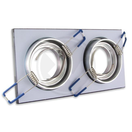 Bodová halogénová podhľadová montáž 2x GU10 obdĺžniková pohyblivá čierna Styx Masterled