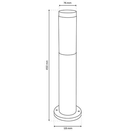 Vonkajšia záhradná lampa E27 BLACK PIPE 45cm Lilium Lumiled