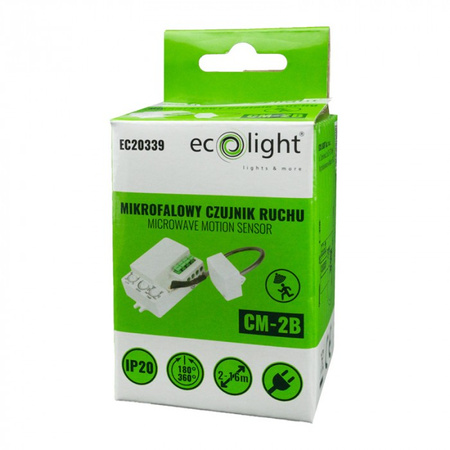 Mikrovlnný senzor pohybu a súmraku so sondou biely 15 m 360° CM Ecolight