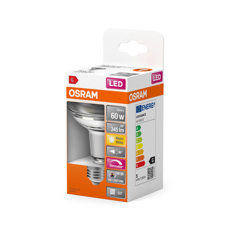 LED žiarovka R63 reflektor E27 4,9W = 60W 345lm 2700K teplá biela CRI90 36° Stmievateľná SUPERSTAR Osram
