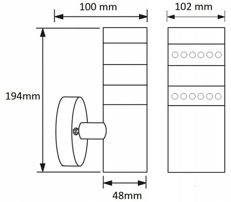 Záhradné nástenné svietidlo MALTA LED 2,4W Straight Chrome Volteno