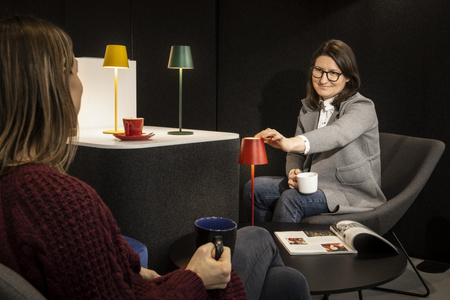 Stolná stolová lampa Školská kancelária Nočná regulovaná LED 1,2 W 165 lm 3000K, teplá biela biely IP54 Nabíjateľná Inita Kanlux