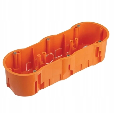 Trojitá hlboká elektrická skrinka pod omietku 3x68 so skrutkami PAWBOL