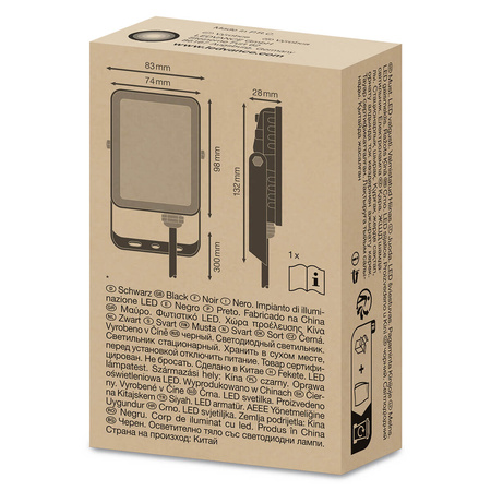 LED reflektor Vonkajší reflektor 10W 900lm 6500K IP65 Black Essentials Ledvance